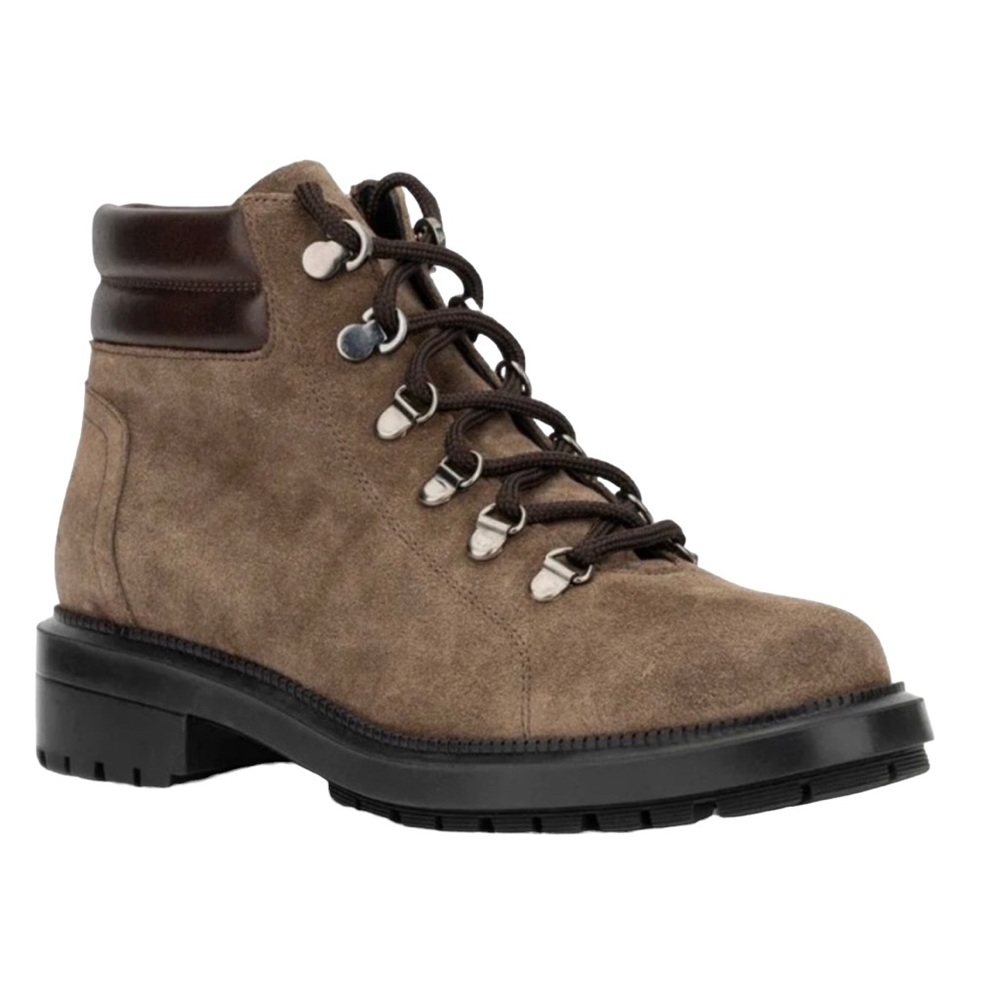 Aquatalia Liviana Weatherproof Suede Hiker Bootie Taupe Brown Women’s 6.5